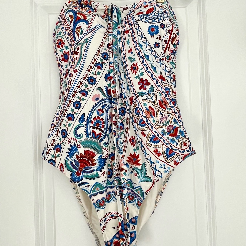 Sezane X YSE Paisley One-Piece Swimsuit